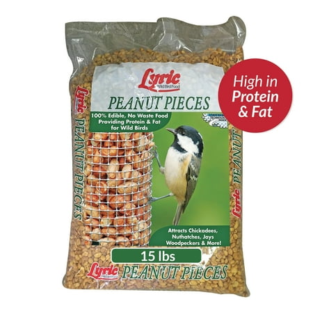 Lyric Peanut Pieces Wild Bird Seed, No Waste Bird Food - 15 lb. Bag