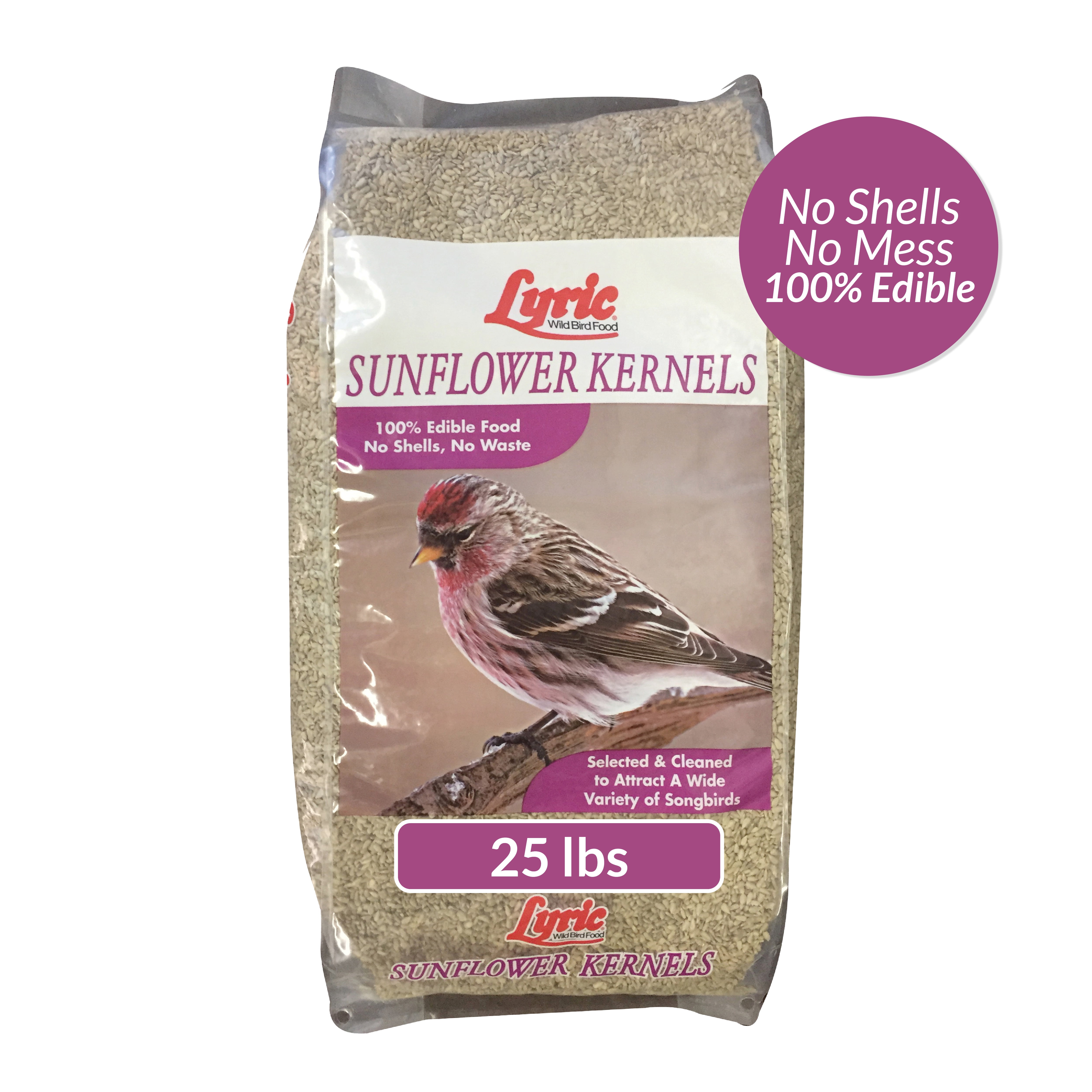 Lyric Sunflower Kernels Wild Bird Seed No Waste Bird Food 25 lb