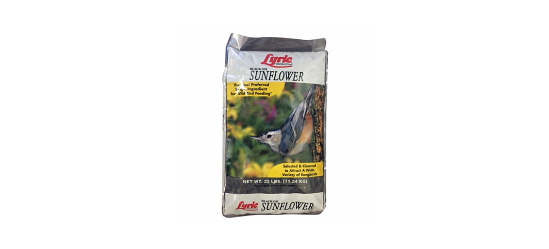 Lyric Wild Bird Feed Black Oil Sunflower Bird Food, 25 lb Bag
