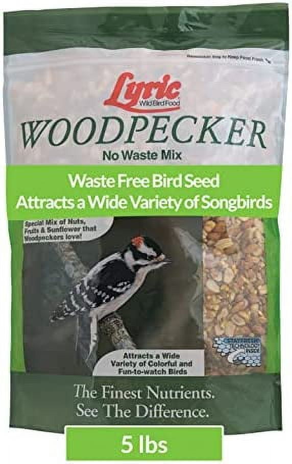 Lyric Woodpecker Wild Bird Seed, No Waste Bird Seed with Nuts, Dried