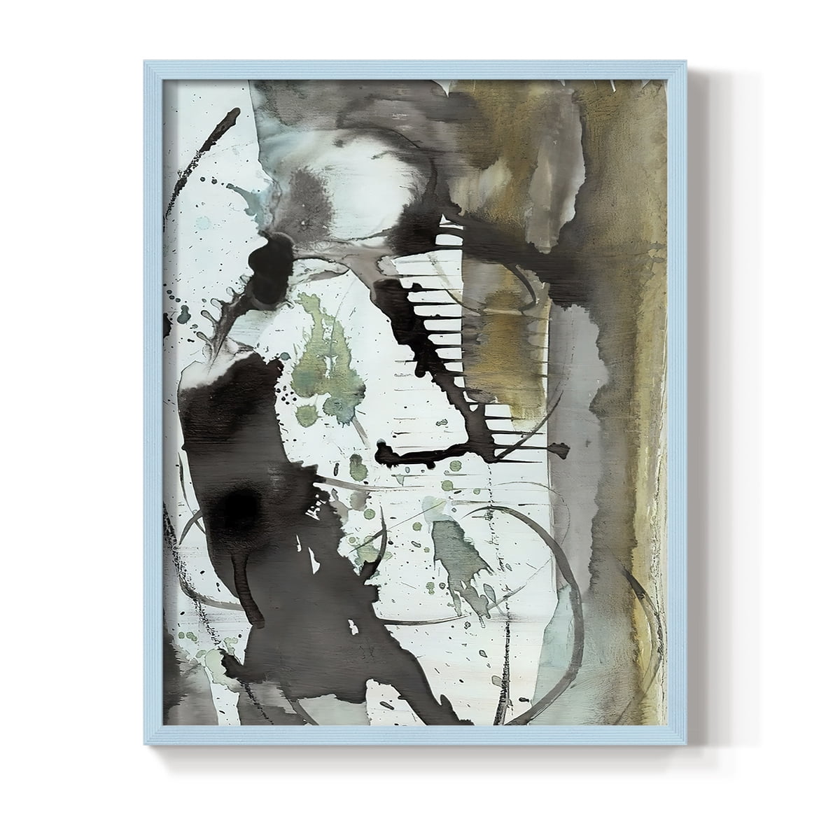 Lyrical Abstract I in Blue Solid Wood 11 x 14 Framed Print