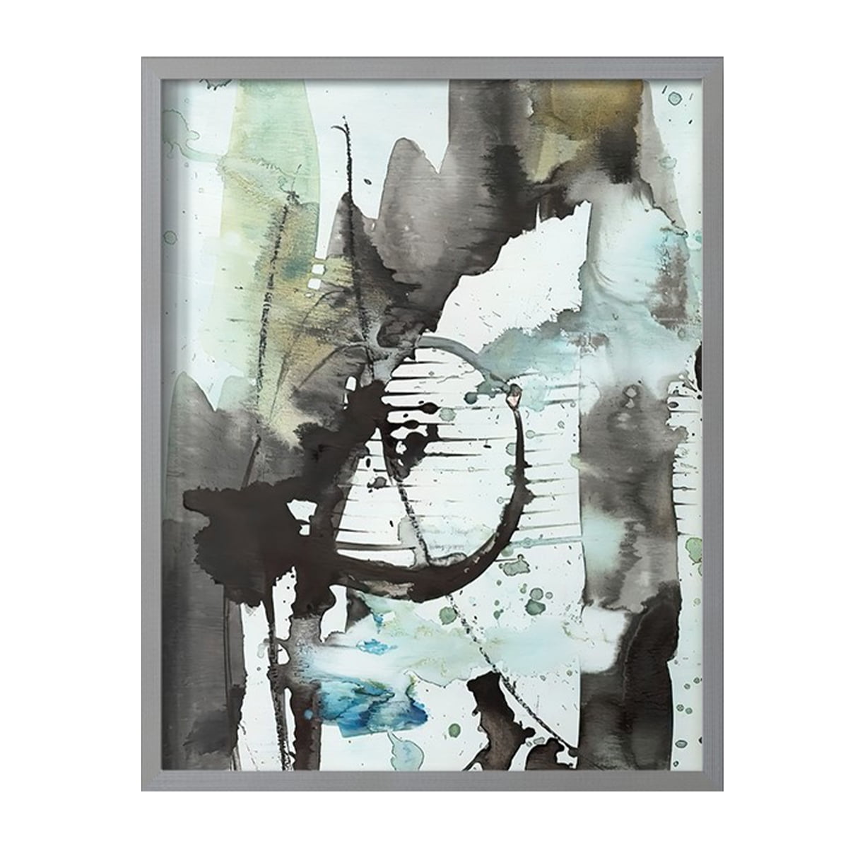 Lyrical Abstract II Framed Print in Gray Solid Wood Framed Print No Nail Hanging
