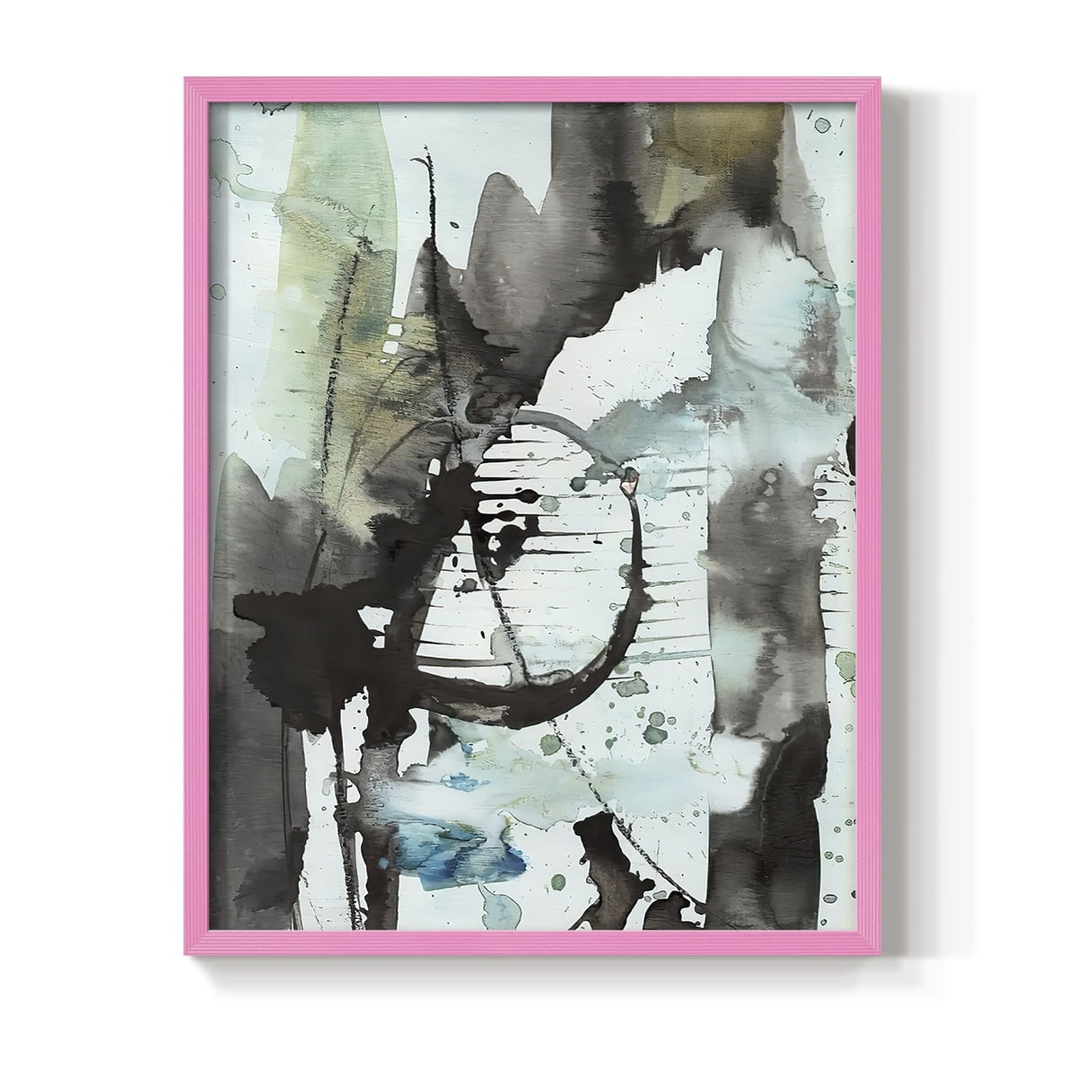 Lyrical Abstract II Framed Print in Pink Solid Wood Framed Print No Nail Hanging