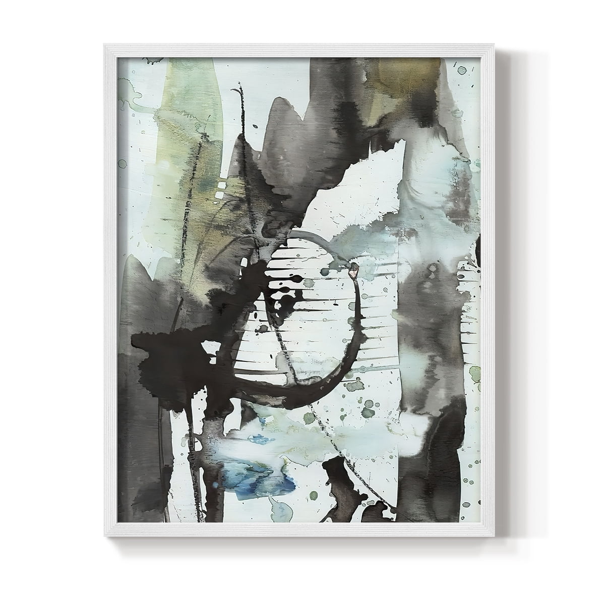 Lyrical Abstract II Framed Print in White Solid Wood Framed Print No Nail Hanging