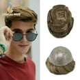thumbnail image 1 of Lyrical Hair Toupee for Men Durable Full PU Mens Toupee Human Hair Replacement System Thin Skin Injected Hair System for Man, 1 of 7