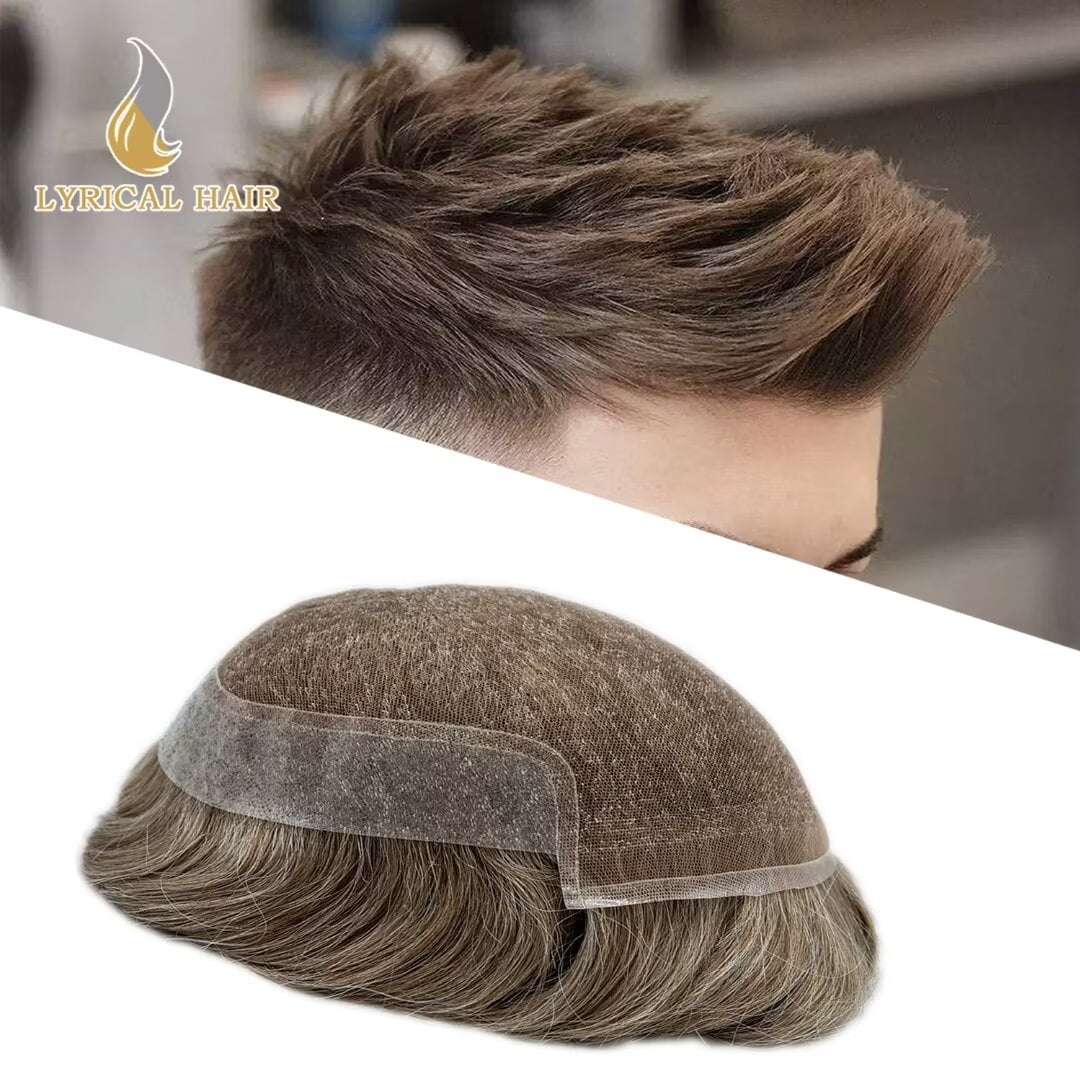 Touchee Replacement System For Mens Wigs Thin Skin Pu And French Lace Front Hair