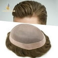 thumbnail image 1 of Lyricalhair Toupee for Men Fine Mono Mens Toupee Hairpieces Human Hair Replacement Systems Poly Coating around Man Hair Units 8"X10" 17#DARK ASH BLONDE, 1 of 1