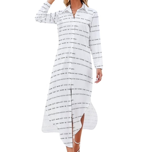 Lyrics - Ben - Harper - Walk Away Long Sleeved Shirt Dress dress summer women women's evening dresses 2024