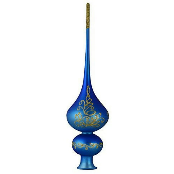 "Lyrics" Glass Christmas Tree Topper (Matte Blue)