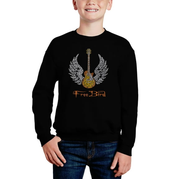 Lyrics To Freebird - Boy's Word Art Crewneck Sweatshirt