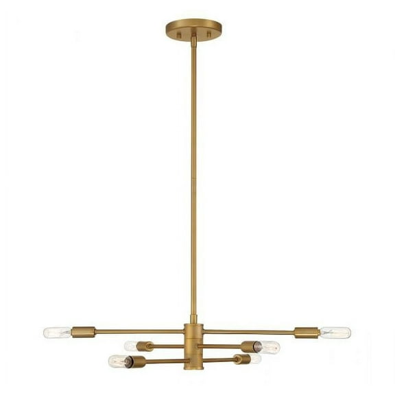 Lyrique 6-Light Chandelier in Warm Brass