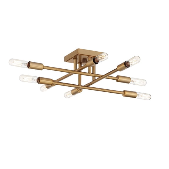 Lyrique 8-Light Ceiling Light in Warm Brass