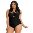 thumbnail image 1 of Lysa Women's Plus Size Heather Halter One Piece Swimsuit 0X 1X 2X 3X, 1 of 2