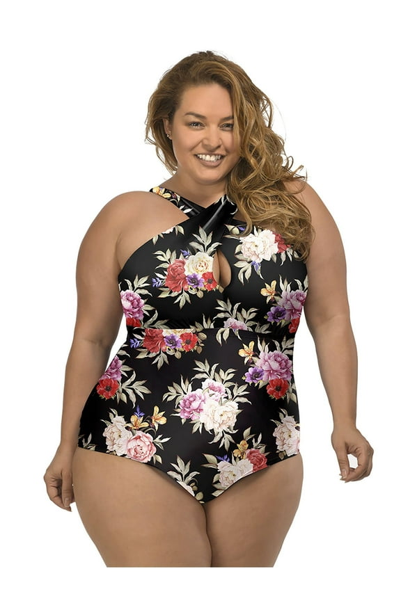 Women's Plus Size Kylie Keyhole One Piece Swimsuit 0X 1X 2X 3X