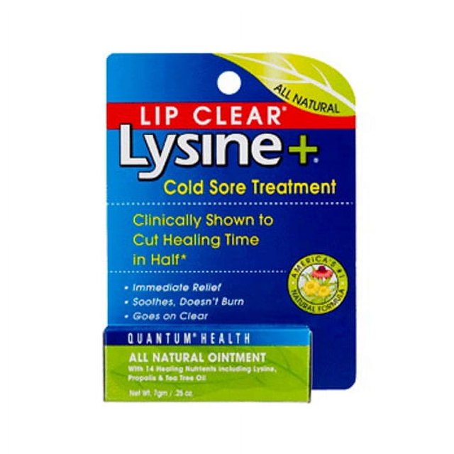 Lysine Plus Cold Sore Treatment Lip Clear Ointment By Quantum, 0.25 oz
