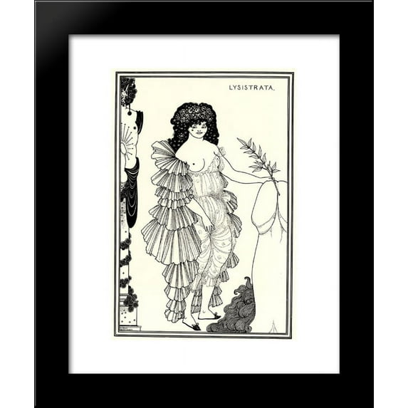 Lysistrata Shielding Her Coynte 20x24 Framed Art Print by Beardsley, Aubrey