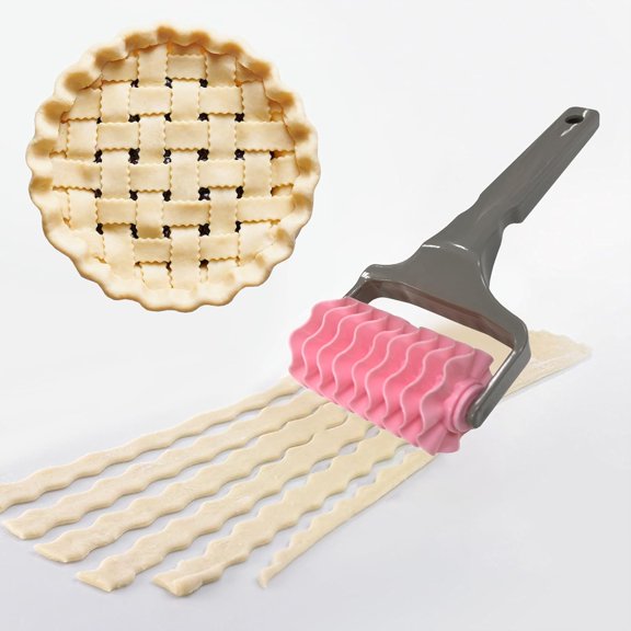 Lysliv Pastry Cutting Wheel, Pastry Wheel Decorator Pie Crust Pastry Wheel and Cutter for Cutting Pastry, Rolled Pastry Pie Crimper, Baking & Cooking Tool for Apple Pie Crust or Ravioli Pasta