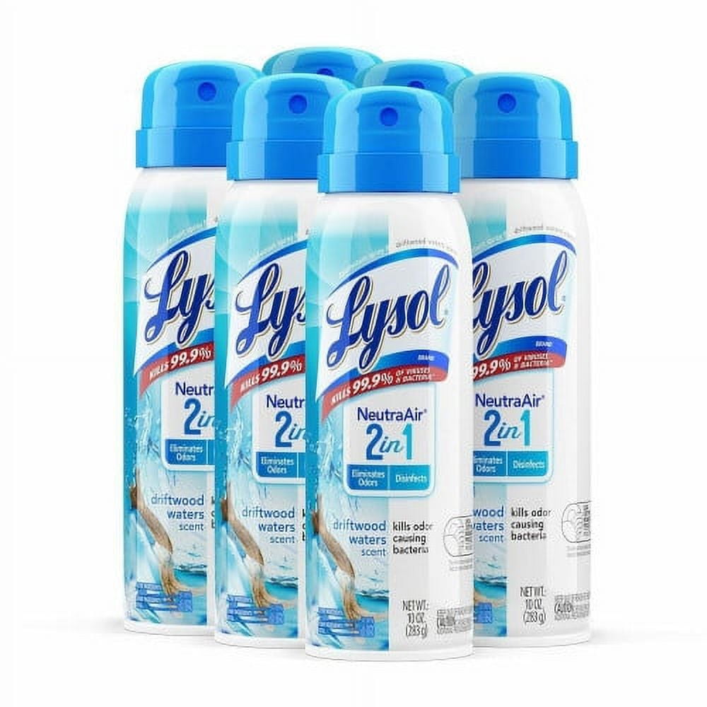 Lysol 2 in 1 Disinfectant Spray III, Driftwood, 10 oz Aerosol Spray, 6