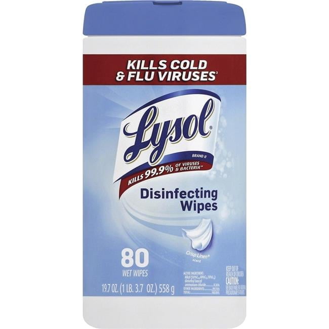 Lysol  7 x 8 in. Disinfecting Wipes - Crisp Linen Scent, White
