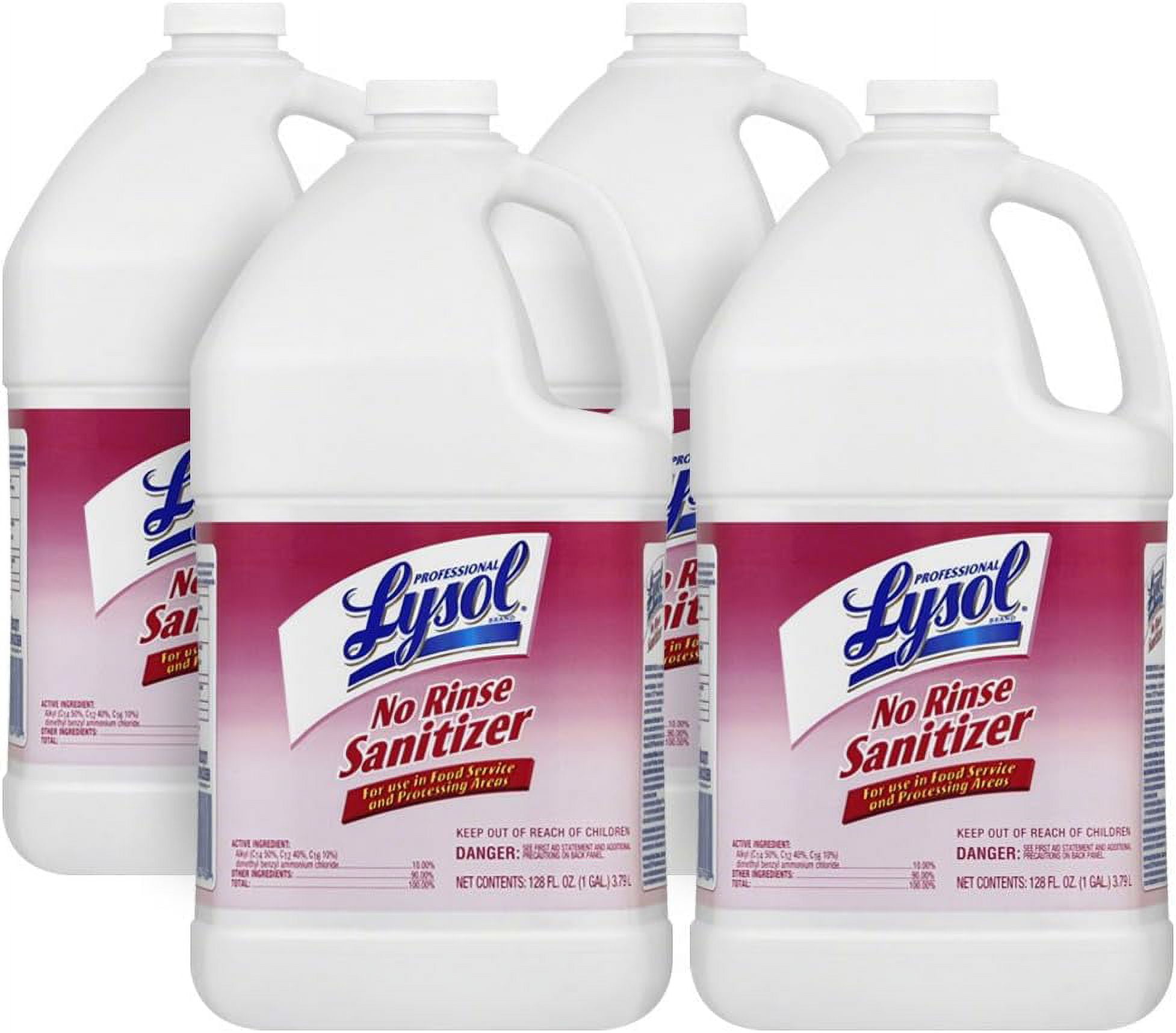 Lysol 74389 Professional No Rinse Sanitizer Concentrate, 4gal (4X1gal