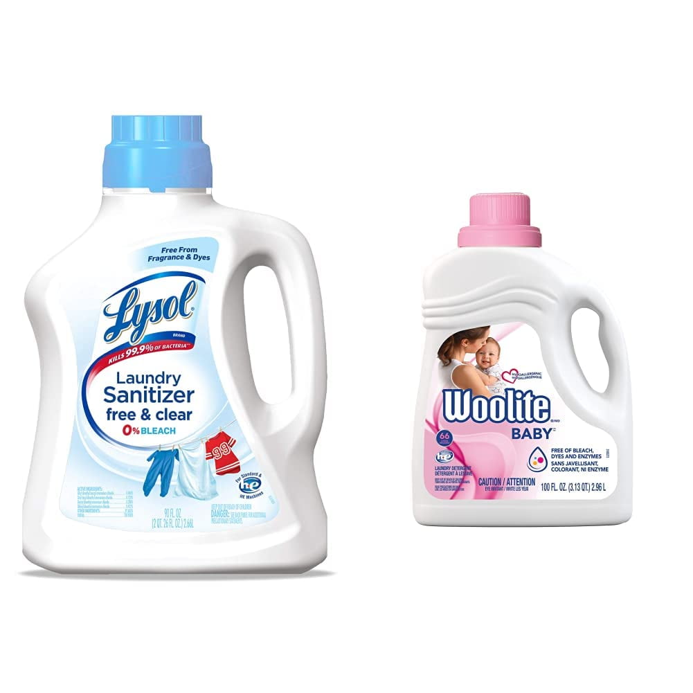 Lysol 90Oz Lls Free And Clear + Woolite Detergent Baby 100 Oz. Free And