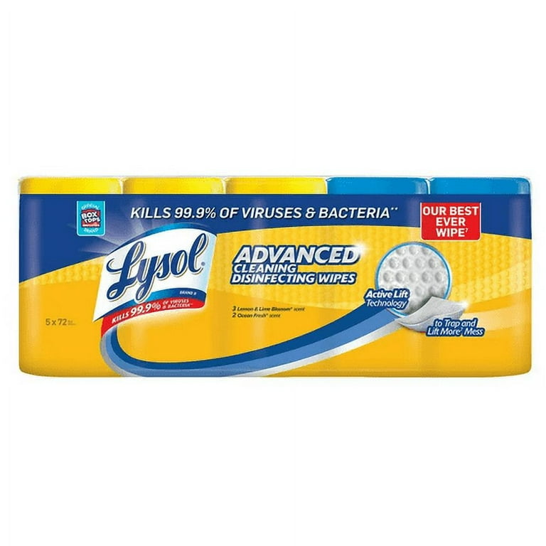 Lysol Advanced Cleaning Disinfecting Wipes Variety Pack 72ct 5pk