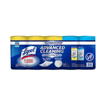 Lysol Advanced Cleaning Disinfecting Wipes Variety Pack, 5 pk./72 ct.