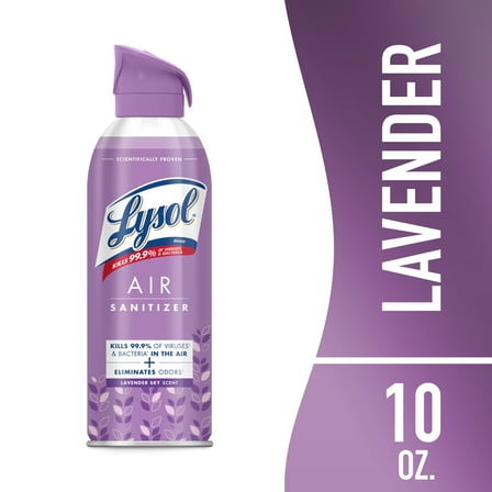 Lysol® Air Sanitizer Spray, Air Sanitization and Bacterial Odor Elimination, Lavender Scent, 10 Fl. Oz