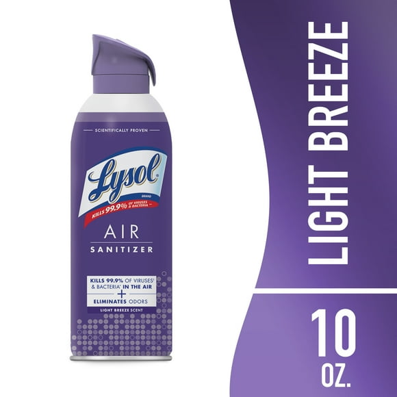 Lysol Air Sanitizer Spray, For Air Sanitization and Odor Elimination, Light Breeze Scent, 10 Fl. Oz