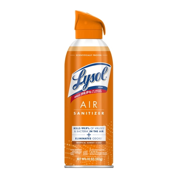 Lysol Air Sanitizer Spray for Air Sanitization and Bacterial Odor Elimination, Air Freshener Alternative, Tropical Sunset Scent, 10 oz