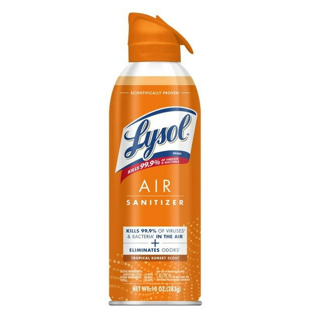 Lysol Air Sanitizer Spray, For Air Sanitization and Odor Elimination, Tropical Sunset Scent, 10
