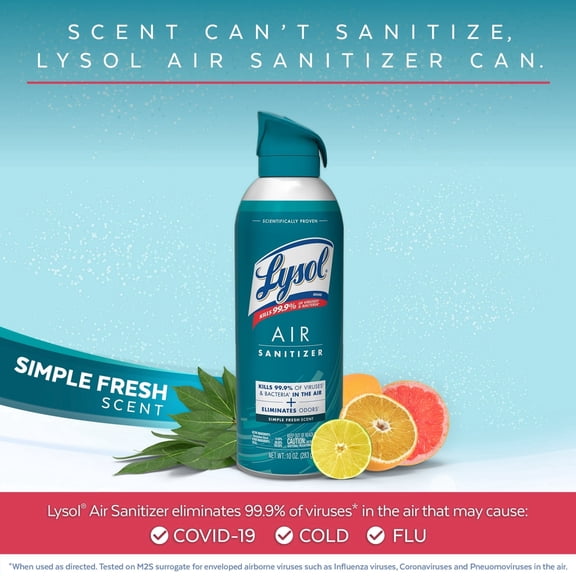 Lysol Air Sanitizer Spray - Simple Fresh, 10 oz (pack of 2)