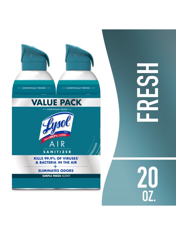 Air Sanitizer Spray for Air Sanitization and Bacterial Odor Elimination, Air Freshener Alternative, Simple Fresh Scent, 10 oz (Pack of 2)