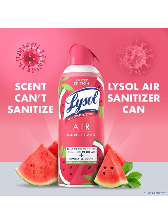 Air Sanitizer Spray for Air Sanitization and Bacterial Odor Elimination, Air Freshener Alternative, Summer Watermelon Scent, 10 oz