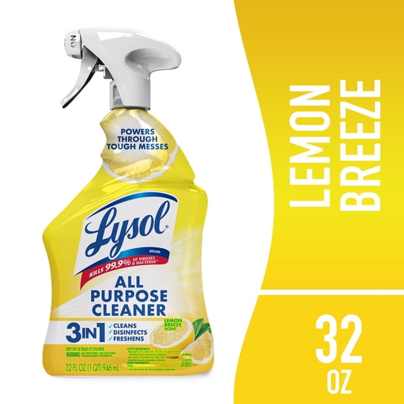 Lysol® All Purpose Cleaner Sanitizing and Disinfecting Spray Lemon Breeze Scent, 32 oz, Bottle
