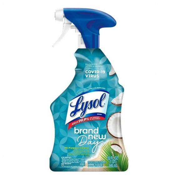 Lysol All-Purpose Cleaner, Sanitizing and Disinfecting Spray, To Clean and Deodorize, Coconut & Sea Minerals Scent, 32oz ( 2 Packs )