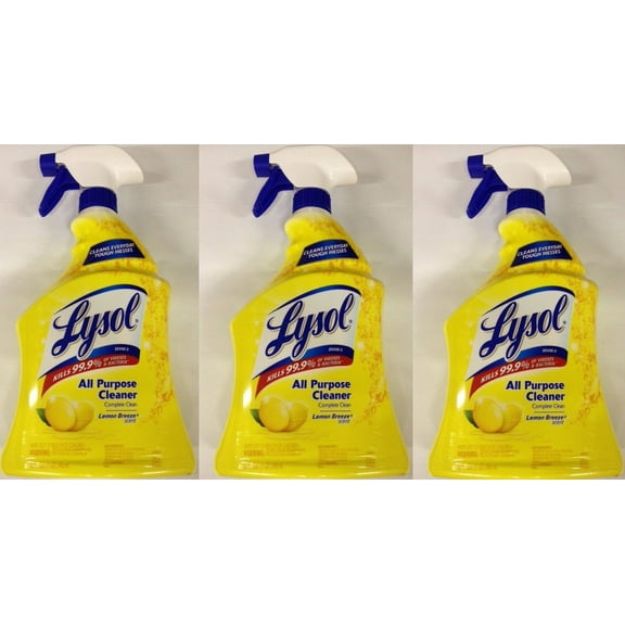 Lysol All Purpose Cleaner Spray, Lemon Breeze, 32 Ounces Each (Pack Of 3)