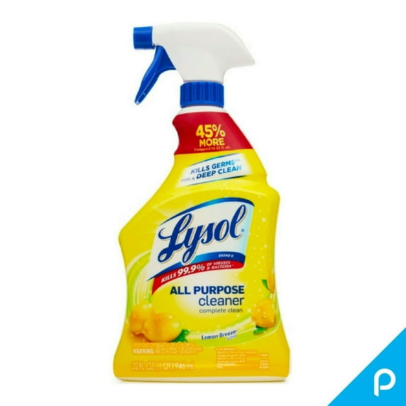 Lysol All Purpose Cleaner Spray, Lemon Breeze 32 oz (Pack of 4)