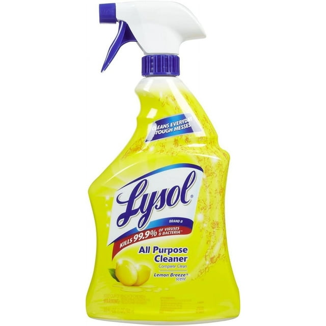 Lysol All Purpose Cleaner Spray, Lemon Breeze, Yellow, 32 Fl Oz