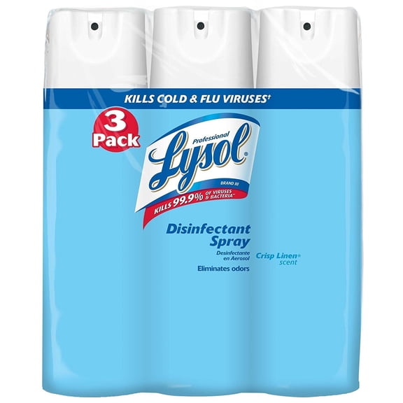 Lysol All-Purpose Cleaners Spray, Crisp Linen Scent, 19 Ounce, 3 Count