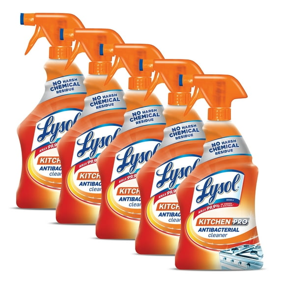 Lysol Antibacterial Kitchen Cleaner, Citrus Scent, 22 Ounces (Pack of 5)