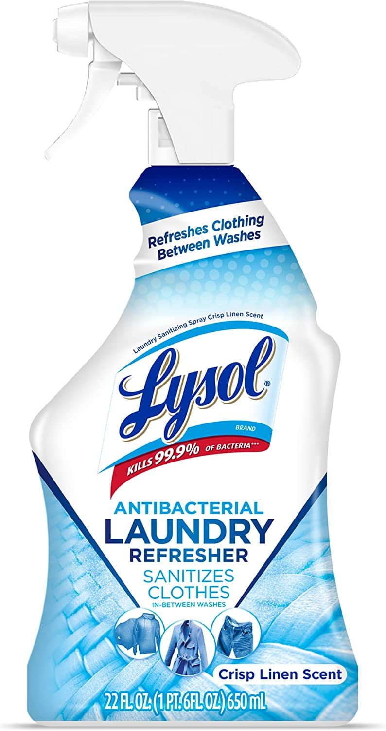 Lysol Antibacterial Laundry Refresher Spray, Fabric Sanitizing and Freshening Spray, For Sanitizing and Deodorizing Clothes, Crisp Linen, 1 Count, 22 oz.