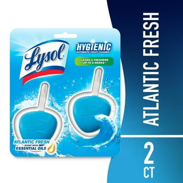 Lysol Automatic In-The-Bowl Toilet Cleaner, Cleans and Freshens Toilet Bowl, Atlantic Fresh Scent, 2 count