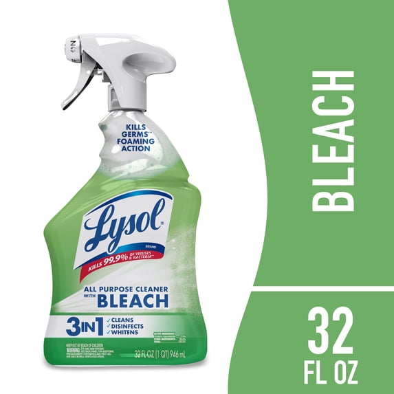 Lysol, Bleach, Multi-Purpose Cleaner, Foaming Spray, Antibacterial Cleaner, 32 fl oz