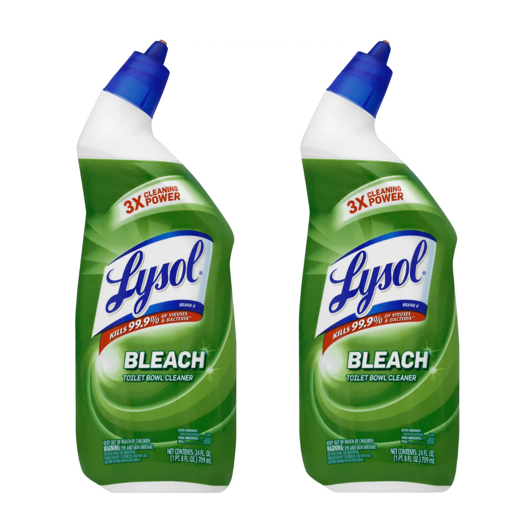 Lysol Bleach Toilet Bowl Cleaner, 24oz, 10X Cleaning Power (2 Pack)