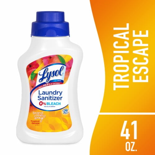 Lysol Brand New Day Laundry Sanitizer, Odor Eliminator 0% Bleach, Tropical Escape, 41 fl oz 41 fl oz