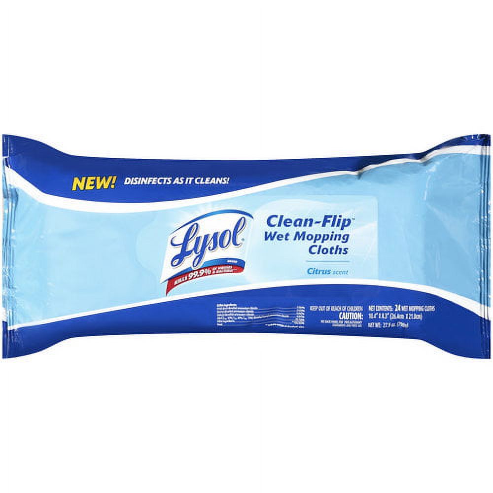 Lysol Citrus Scent Wet Mopping CleanFlip Cloths, 24ct