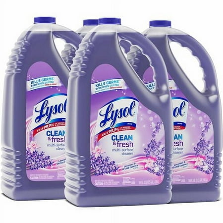 Lysol Clean/Fresh Lavender Cleaner - Liquid - 144 fl oz (4.5 quart) - Clean & Fresh Lavender Orchid Scent - 4 / Carton - Purple | Bundle of 2 Cartons