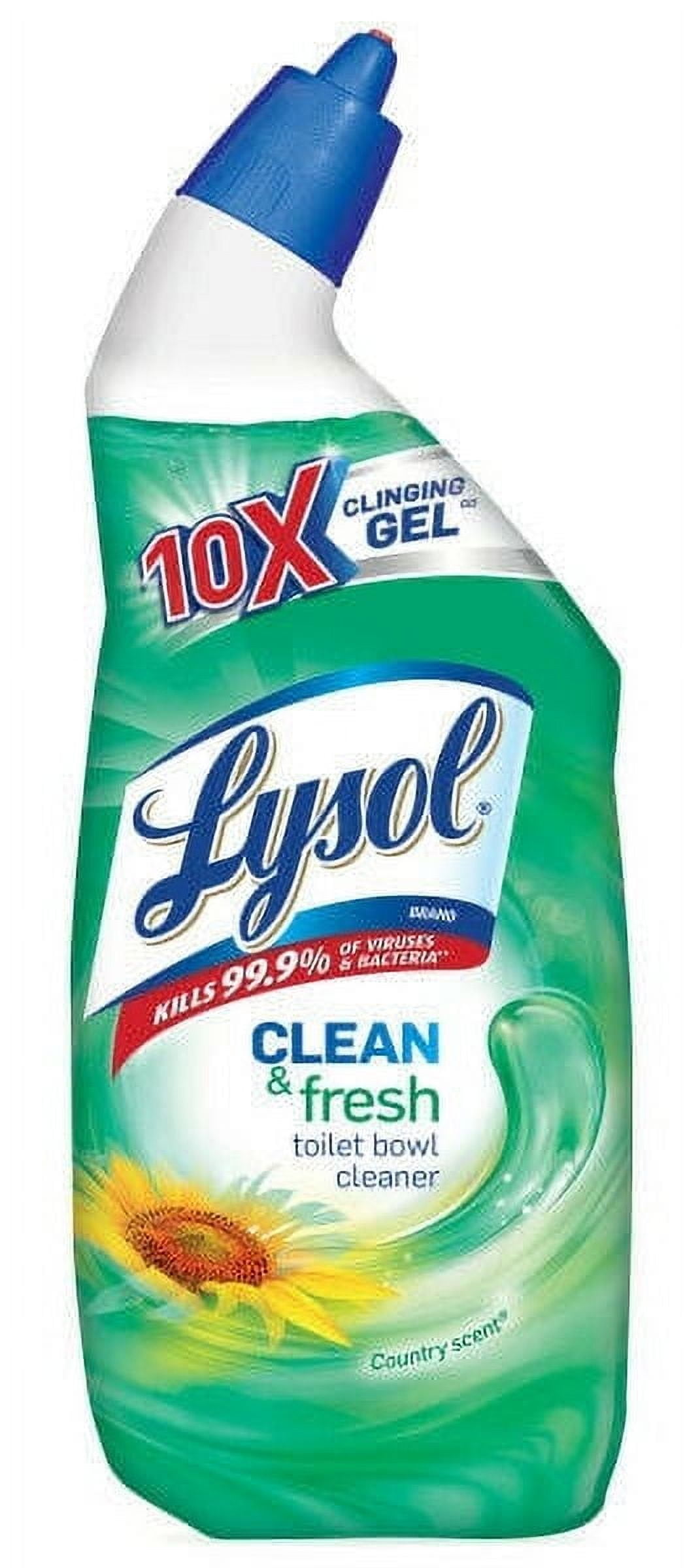 Lysol Clean & Fresh Toilet Bowl Cleaner, Country Scent, 24 oz (Pack of 4)