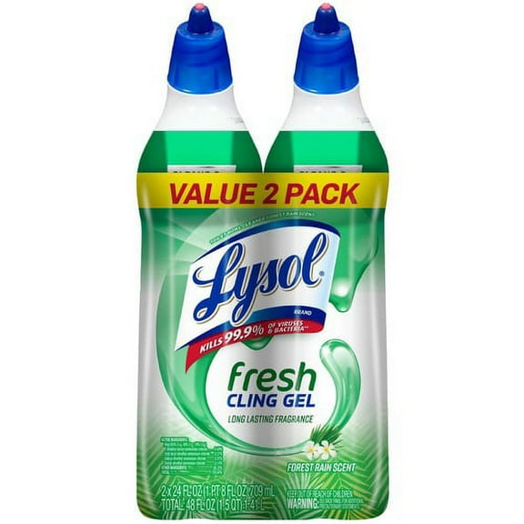 Lysol Clean/Fresh Toilet Cleaner - Ready-To-Use Gel - 24 fl oz (0.8 quart) - Country Scent - 8 / Carton - Blue, White | Bundle of 5 Cartons